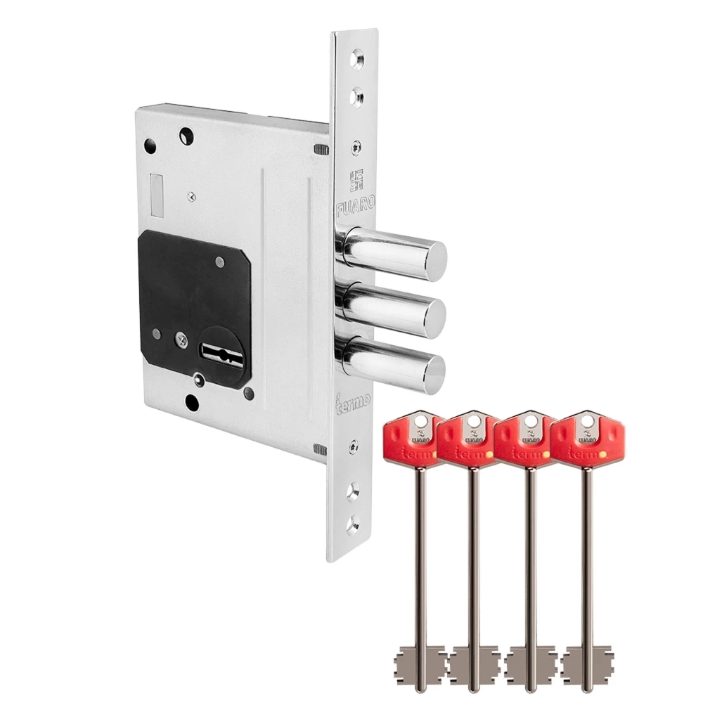 Фото Замок врезной сувальдный TERMO MDV25/S-60.00.3R16 4 key (ключ удл. 120/75 мм)